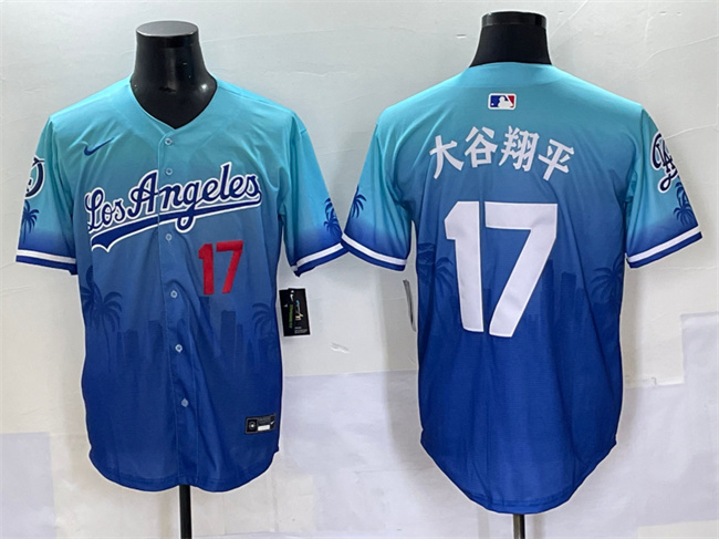 Men's Los Angeles Dodgers #17 大谷翔平 Blue Limited Stitched Baseball Jersey Men's Los Angeles Dodgers #17 大谷翔平 Blue Limited Stitched Baseball Jersey